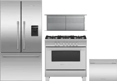 4 Piece Package Includes Refrigerator, Range, Hood And Dishwasher